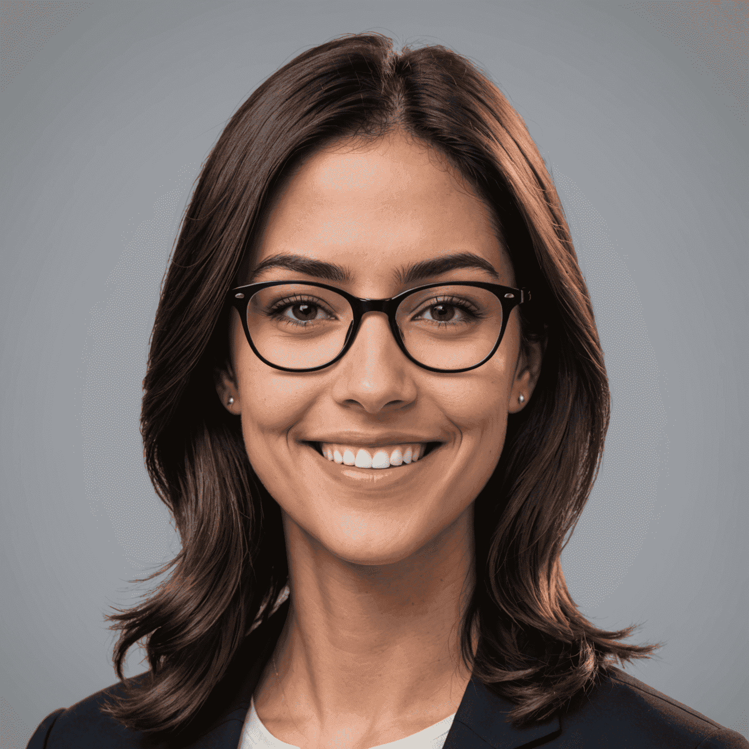 Foto de perfil de María Rodríguez, una mujer joven con gafas y cabello oscuro, sonriendo profesionalmente